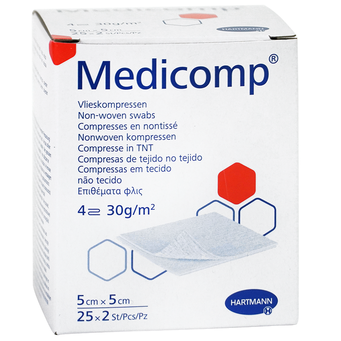 Medicomp MDR - Non-woven kompres - Steriel - 5 x 5 cm - 25 x 2 stuks