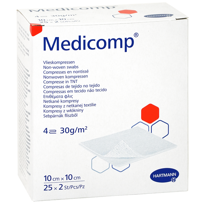 Medicomp MDR - Non-woven kompres - Steriel - 10 x 10 cm - 25 x 2 stuks