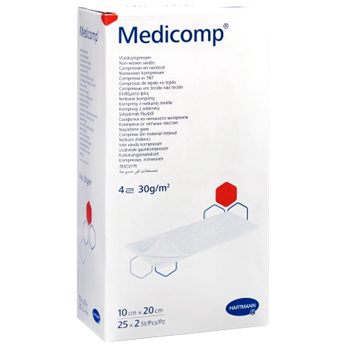 Medicomp MDR - Non-woven kompres - Steriel - 10 x 20 cm - 25 x 2 stuks