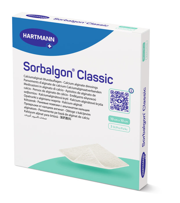 Sorbalgon Classic - Calciumalginaatverband - 10 x 10 cm - 3 stuks