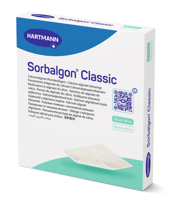 Sorbalgon Classic - Calciumalginaatverband - 10 x 10 cm - 10 stuks