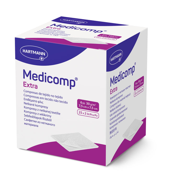 Medicomp Extra - Steriel - non-woven kompres - 7.5 x 7.5 cm
