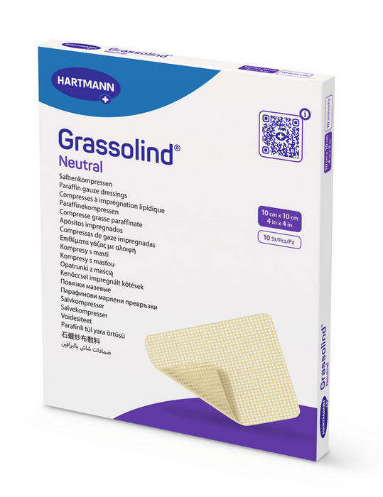 Grassolind - Steriel - Zalfkompres van wijdmazig katoenen weefsel - 10x10cm - 10 stuks