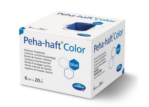 Peha-haft Color - Fixatiezwachtel - Latexvrij - Blauw - 6cm x 20m