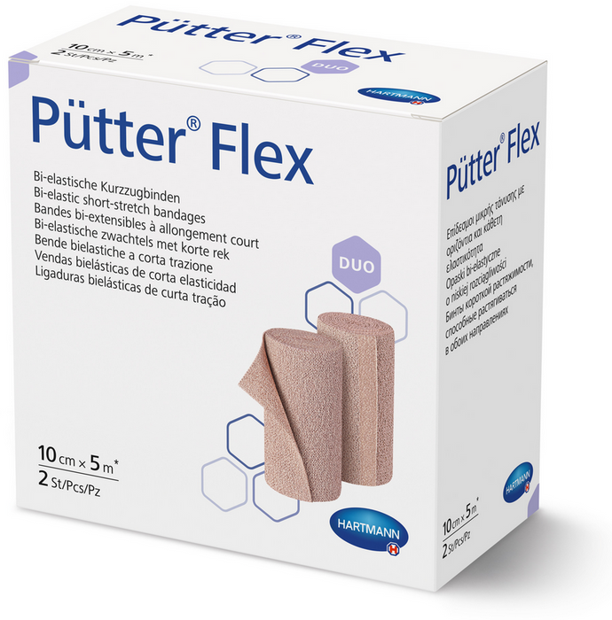 Hartmann PütterFlex DUO - bi-elastische korte rek zwachtel - 10cm x 5m