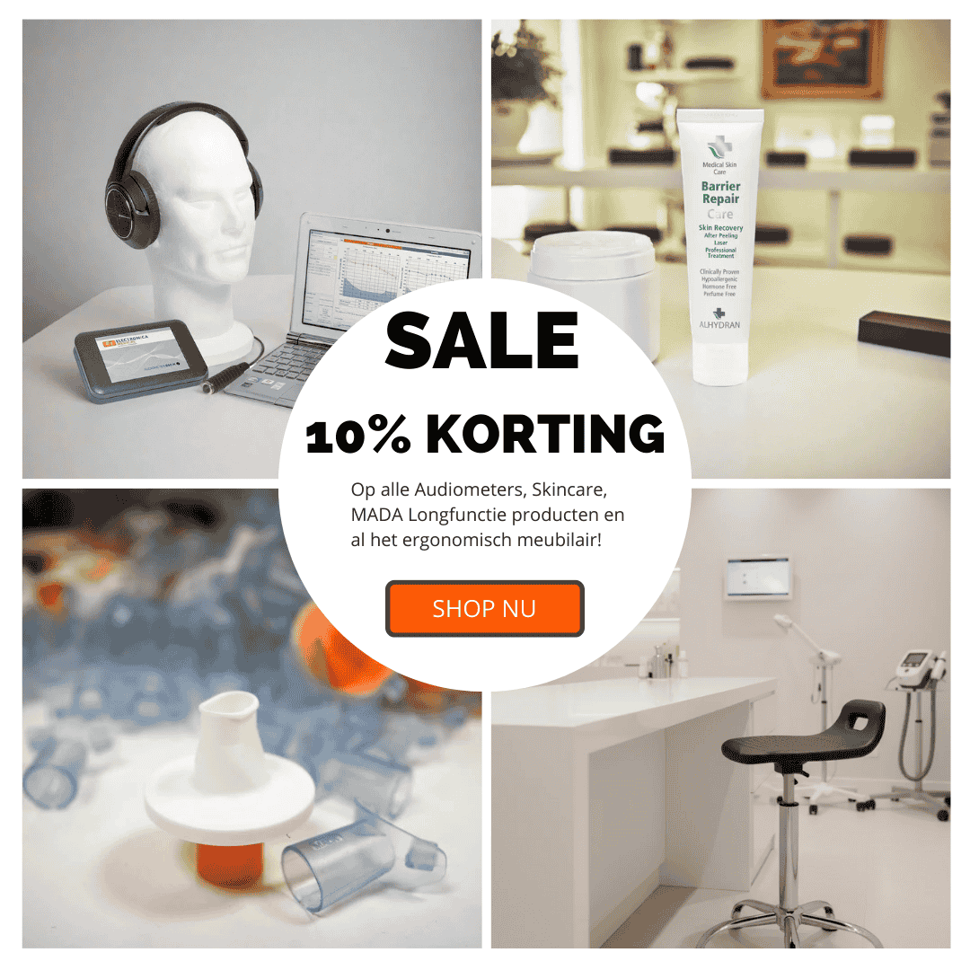 SALE ks medical group - korting op audiometers, longfunctie producten, skin care en ergonomisch meubilair.