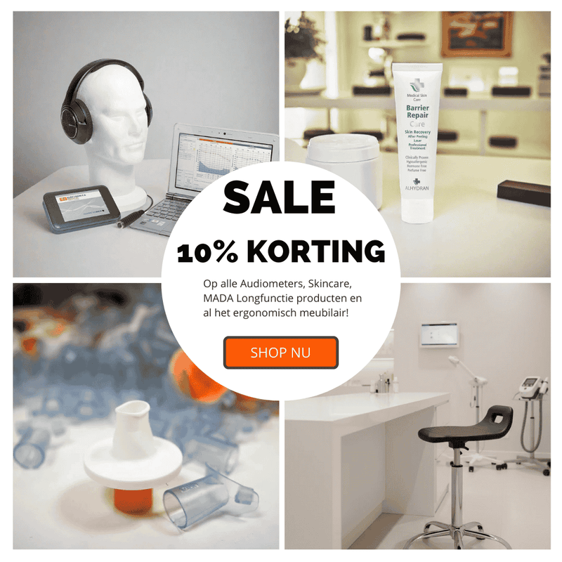 SALE ks medical group - korting op audiometers, longfunctie producten, skin care en ergonomisch meubilair.