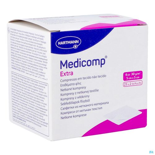 Medicomp Extra - Steriel - non-woven kompres - 5 x 5 cm