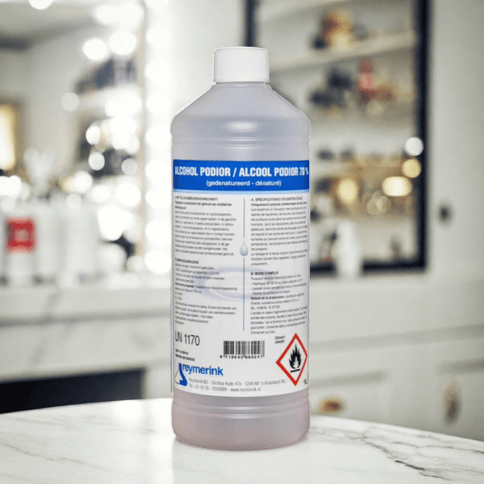 Alcohol 70% Podior - 1 Liter. Alcohol 70 procent wordt gebruikt om de huid te reinigen, instrumenten te desinfecteren en oppervlakken mee schoon te maken.