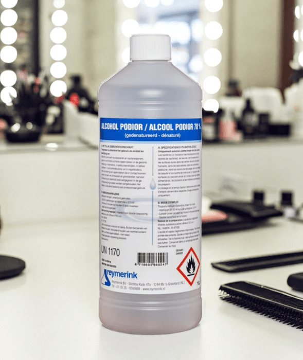 Alcohol 70% Podior - 1 Liter. Alcohol 70 procent wordt gebruikt om de huid te reinigen, instrumenten te desinfecteren en oppervlakken mee schoon te maken.