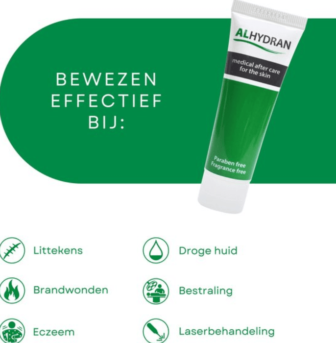 ALHYDRAN Brandwonden- en littekencrème 30ml  -Bewezen effectief bij littekens , brandwonden, eczeem, droge huid, bestraling, laserbehandeling.