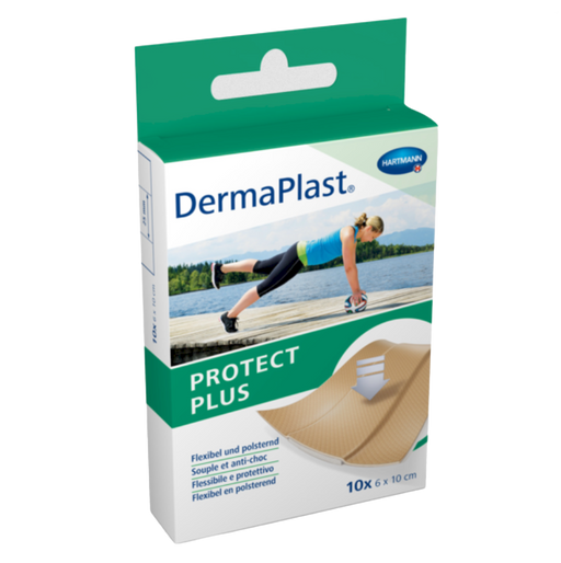 DermaPlast Protect Plus pleisters - 6 x 10 cm - 10 pleisters