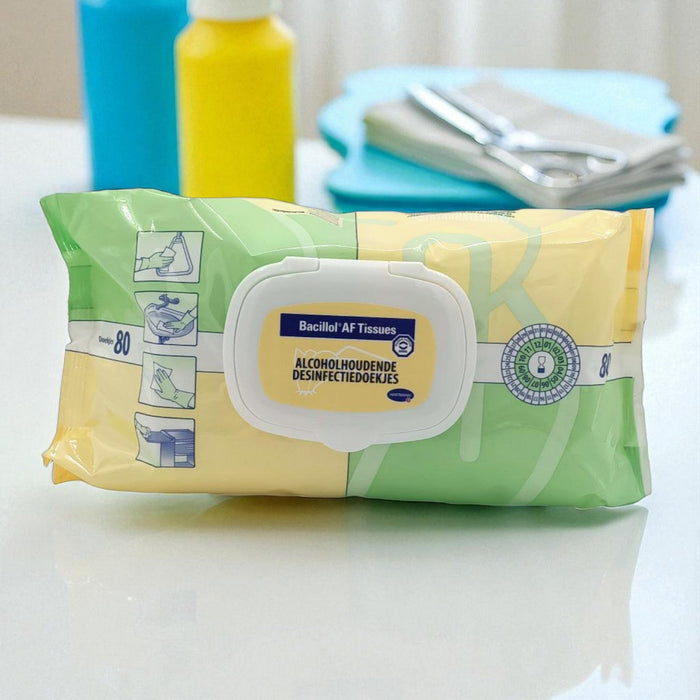 Bacillol AF Tissues - alcoholhoudende desinfectiedoekjes. Alcoholhoudende desinfecterende doekjes voor snelle oppervlaktereiniging.