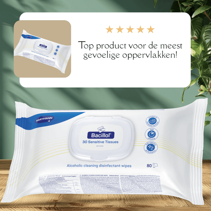 Bacillol Sensitive - reinigings en desinfectiedoekjes. Veelzijdige reiniging- en desinfectie tissues voor gevoelige oppervlakken