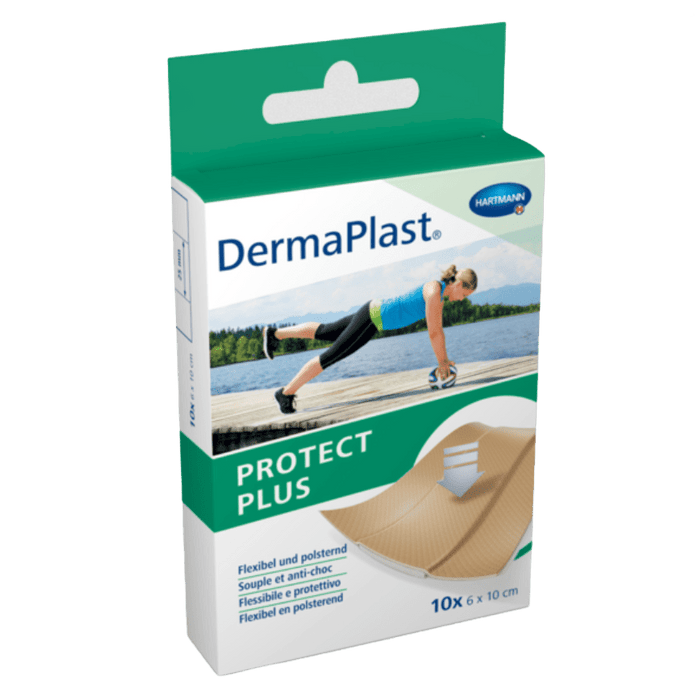 DermaPlast Protect Plus pleisters - 6 x 10 cm - 10 pleisters