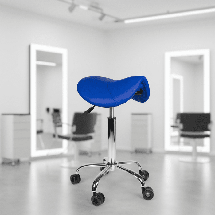 Ergonomische Kapperskruk - Blauw - KS Medical Group