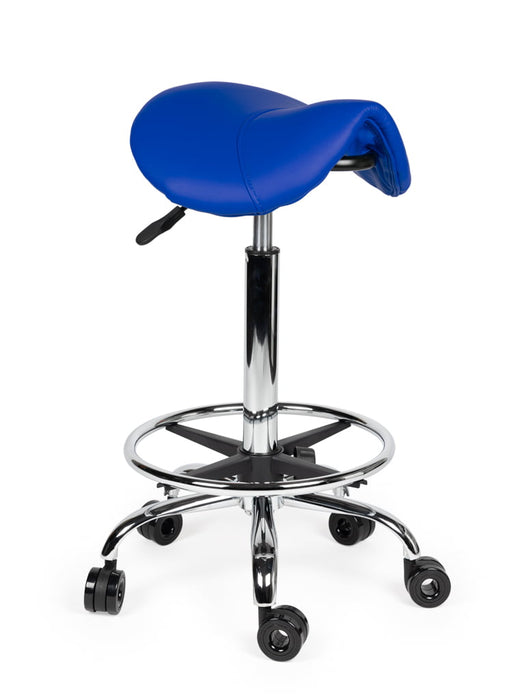 Ergonomische Kapperskruk met voetring - Blauw