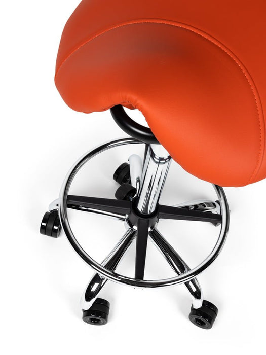 Ergonomische Kapperskruk met voetring Oranje