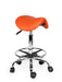 Ergonomische Kapperskruk met voetring Oranje Standaard zithoogte