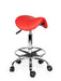 Ergonomische Kapperskruk met Voetring Rood