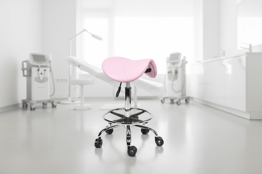 Ergonomische Kapperskruk met Voetring Roze - KS Medical Group