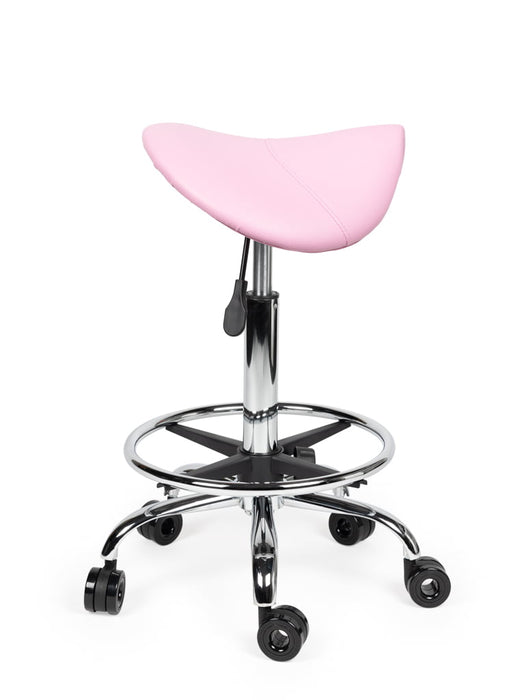 Ergonomische Kapperskruk met Voetring Roze