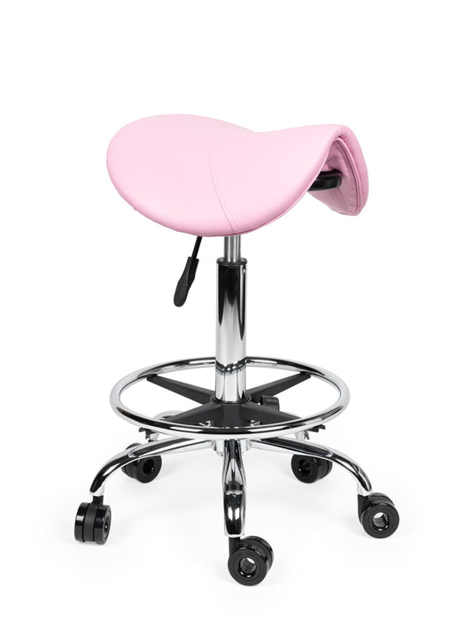 Ergonomische Kapperskruk met Voetring Roze