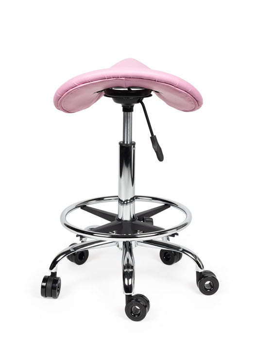 Ergonomische Kapperskruk met Voetring Roze