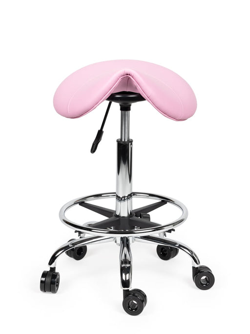 Ergonomische Kapperskruk met Voetring Roze - KS Medical Group