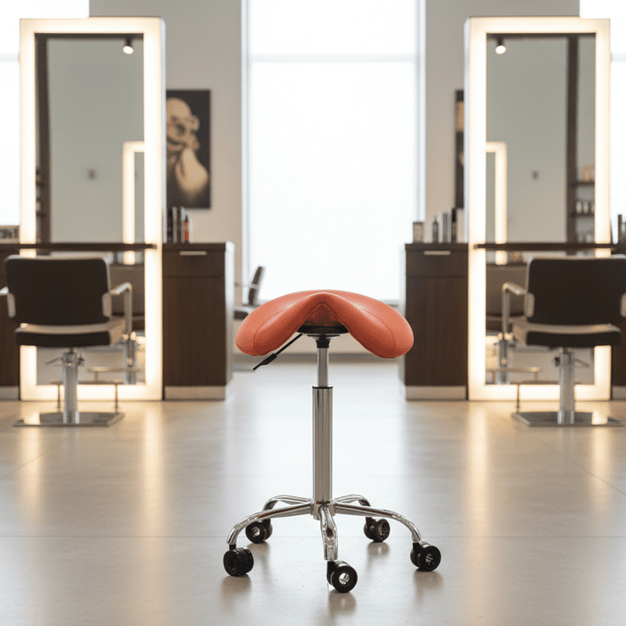 Ergonomische Kapperskruk - Oranje - KS Medical Group