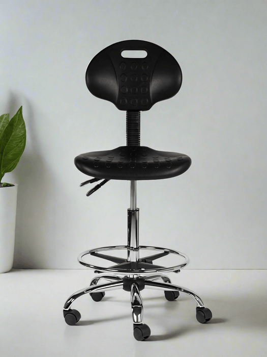 Ergonomische Werkstoel met voetring - Zwart - KS Medical Group