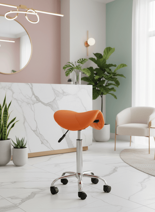 Ergonomische Zadelkruk - Standaard hoogte - Oranje - KS Medical Group