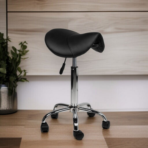 Ergonomische Zadelkruk – Zwart – Standaard Hoogte – Comfortabel en stijlvol werken. Comfortabele zadelkruk voor een actieve werkhouding in salon of praktijk