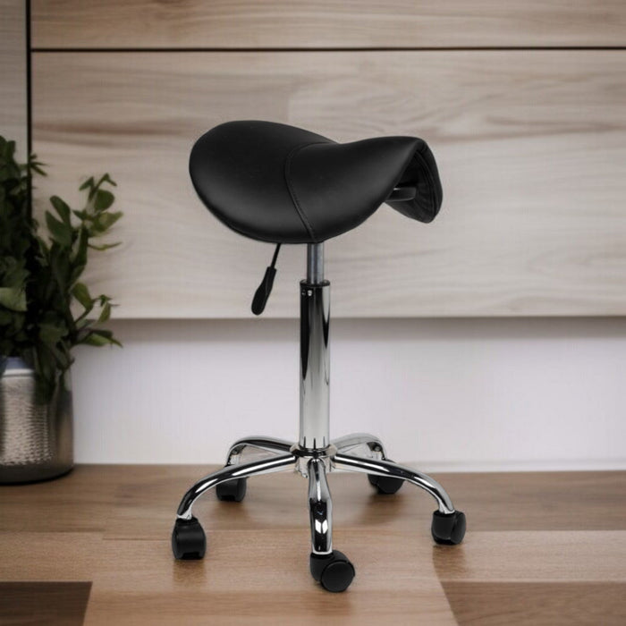 Ergonomische Zadelkruk – Zwart – Standaard Hoogte – Comfortabel en stijlvol werken. Comfortabele zadelkruk voor een actieve werkhouding in salon of praktijk