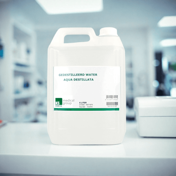 Water gedemineraliseerd (gedestilleerd) - 5 liter - Demi water kopen doe je bij KS Medical Group