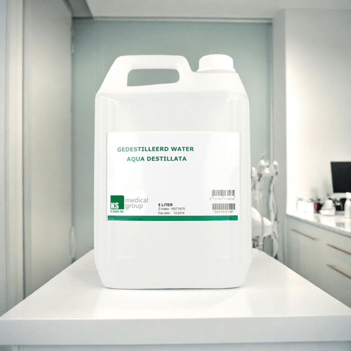 Water gedemineraliseerd (gedestilleerd) - 5 liter - Demi water kopen doe je bij KS Medical Group