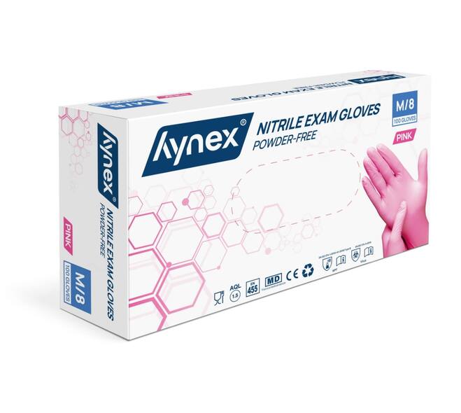 Handschoenen Nitril Roze – 100 stuks - Maat M - KS Medical Group