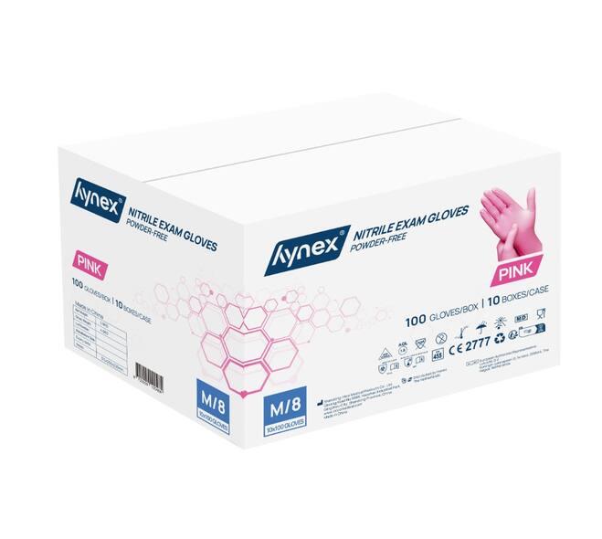 Handschoenen Nitril Roze – 100 stuks - Maat M - KS Medical Group