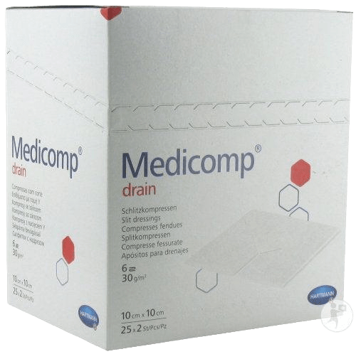 Hartmann Medicomp drain non-woven kompres met Y-split