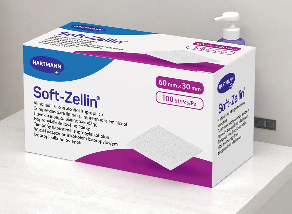 Hartmann Soft-Zellin - alcoholdepper - 100 stuks - individueel verpakt alcohol ontsmettingsdoekje