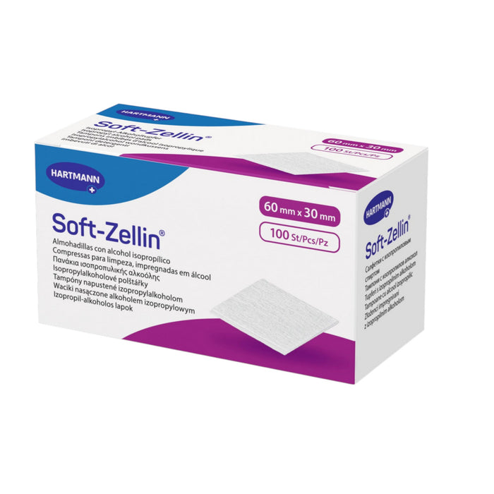 Hartmann Soft-Zellin - alcoholdepper - 100 stuks - individueel verpakt alcohol ontsmettingsdoekje