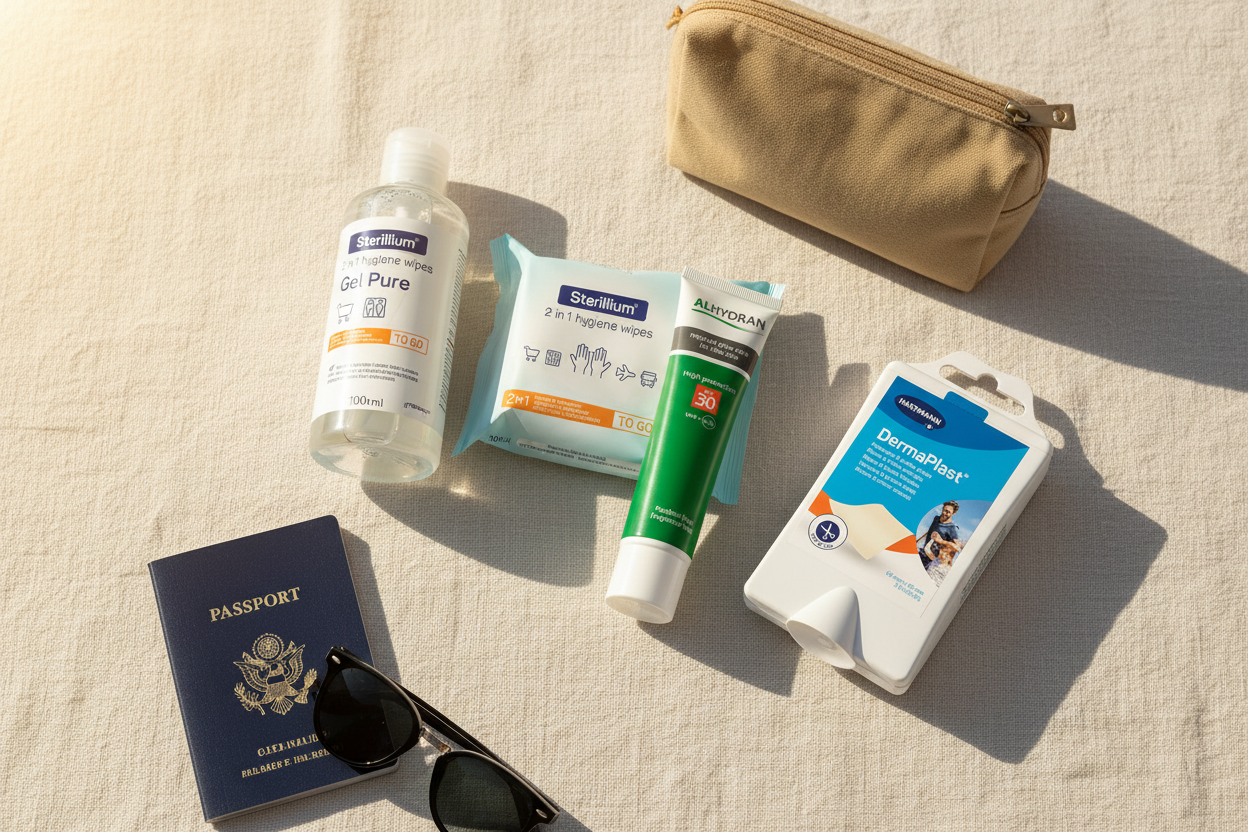 KSMG Reiskit – 4 producten lifestyle flatlay