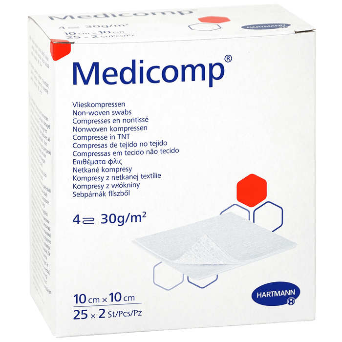 Medicomp MDR - Non-woven kompres - Steriel - 10 x 10 cm - 25 x 2 stuks