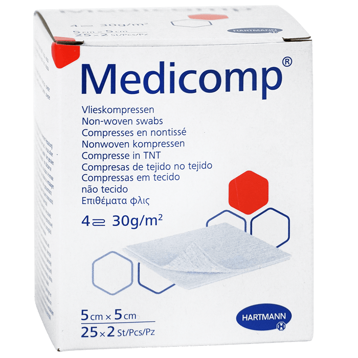 Medicomp MDR - Non-woven kompres - Steriel - 5 x 5 cm - 25 x 2 stuks
