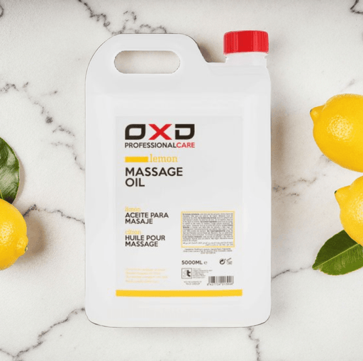 OXD Professional Care - Massage Olie - Lemon - 5000ml - KS Medical Group - Frisse citrusgeur voor ontspannende massage. Huidvriendelijk en ideaal voor dagelijks gebruik in salons. Grote verpakking voor praktijkgebruik.