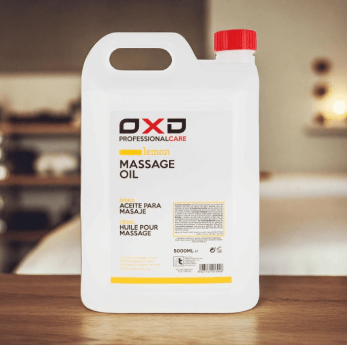OXD Professional Care - Massage Olie - Lemon - 5000ml - KS Medical Group - Frisse citrusgeur voor ontspannende massage. Huidvriendelijk en ideaal voor dagelijks gebruik in salons. Grote verpakking voor praktijkgebruik.