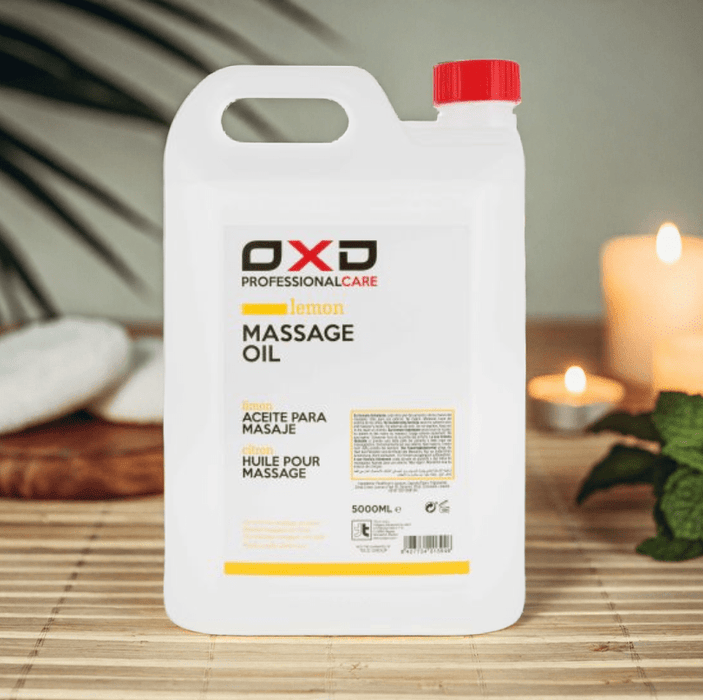 OXD Professional Care - Massage Olie - Lemon - 5000ml - KS Medical Group - Frisse citrusgeur voor ontspannende massage. Huidvriendelijk en ideaal voor dagelijks gebruik in salons. Grote verpakking voor praktijkgebruik.