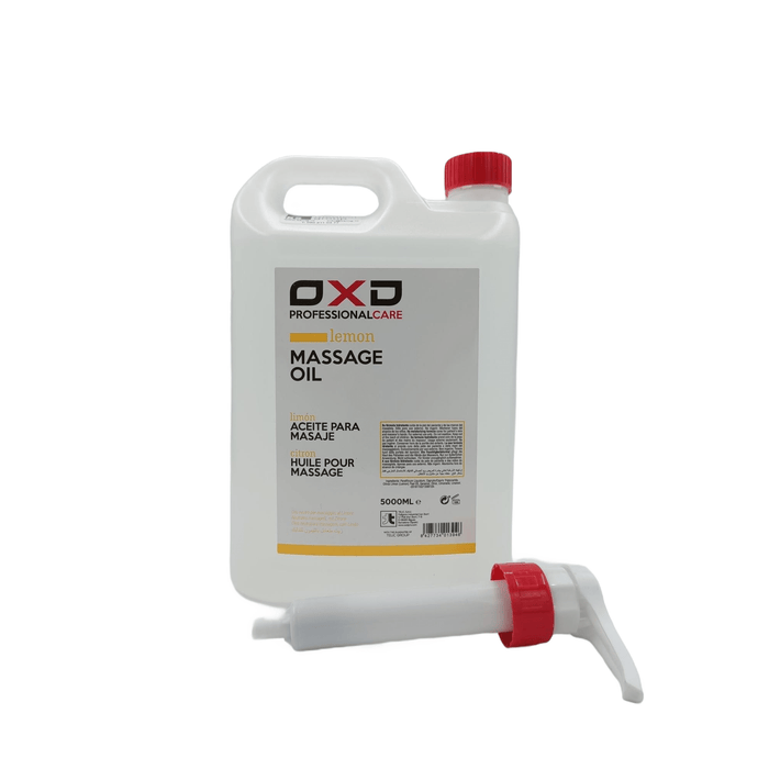 OXD Professional Care - Massage Olie - Lemon - 5000ml - KS Medical Group - Frisse citrusgeur voor ontspannende massage. Huidvriendelijk en ideaal voor dagelijks gebruik in salons. Grote verpakking voor praktijkgebruik.