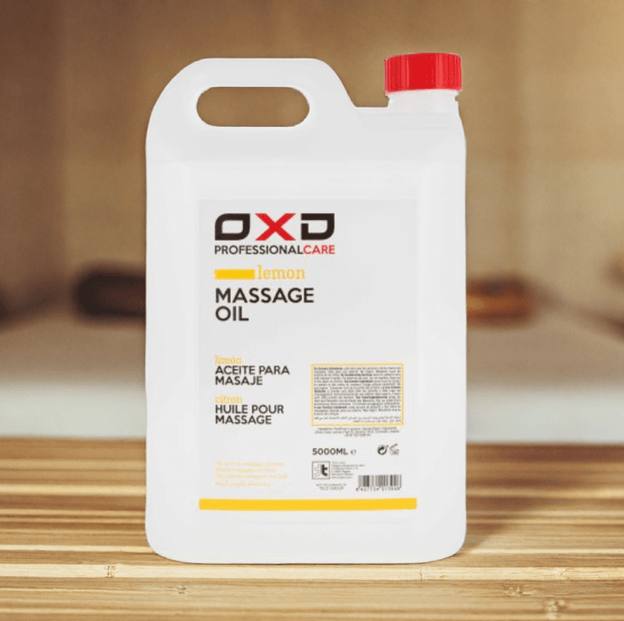 OXD Professional Care - Massage Olie - Lemon - 5000ml - KS Medical Group - Frisse citrusgeur voor ontspannende massage. Huidvriendelijk en ideaal voor dagelijks gebruik in salons. Grote verpakking voor praktijkgebruik.