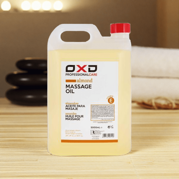OXD Professional Care - Massage Olie - Sweet Almond - 5000ml - OXD Professional Care massageolie met zoete amandel, 5000ml navulverpakking – professionele massageolie in grote jerrycan voor intensief gebruik.
